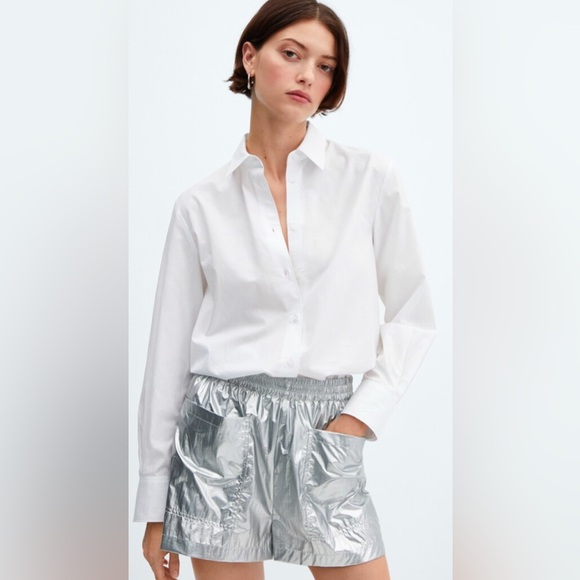 Mango Pants - Mango silver shorts size medium